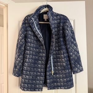 J. Crew Blue and White Tweed Jacket